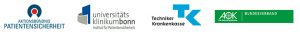 Logoleiste Aktionsbündnis Patientensicherheit, Logo UKB, Logo TK, Logo AOK