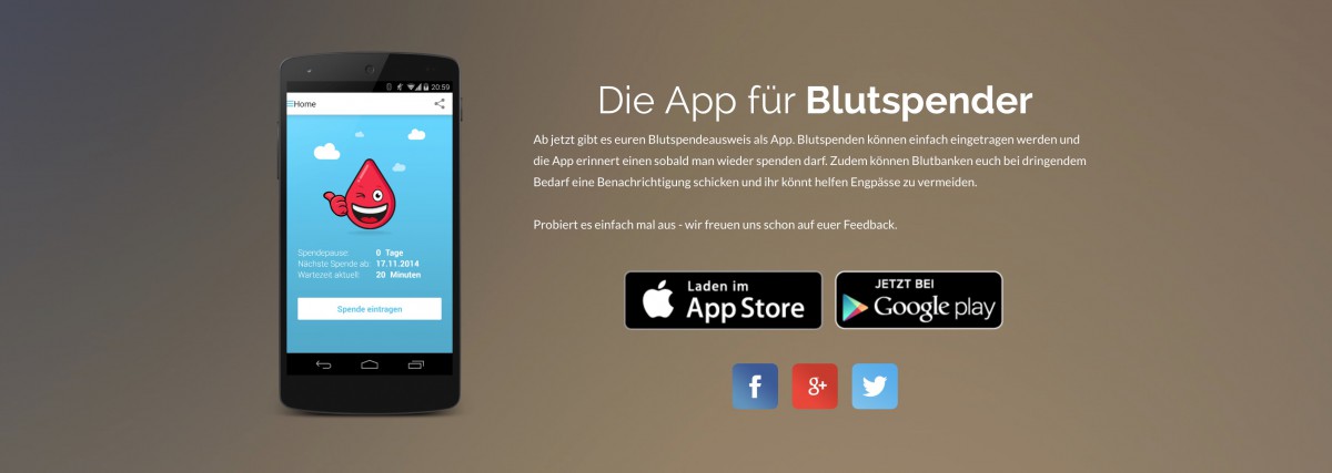 Banner Blutspende App