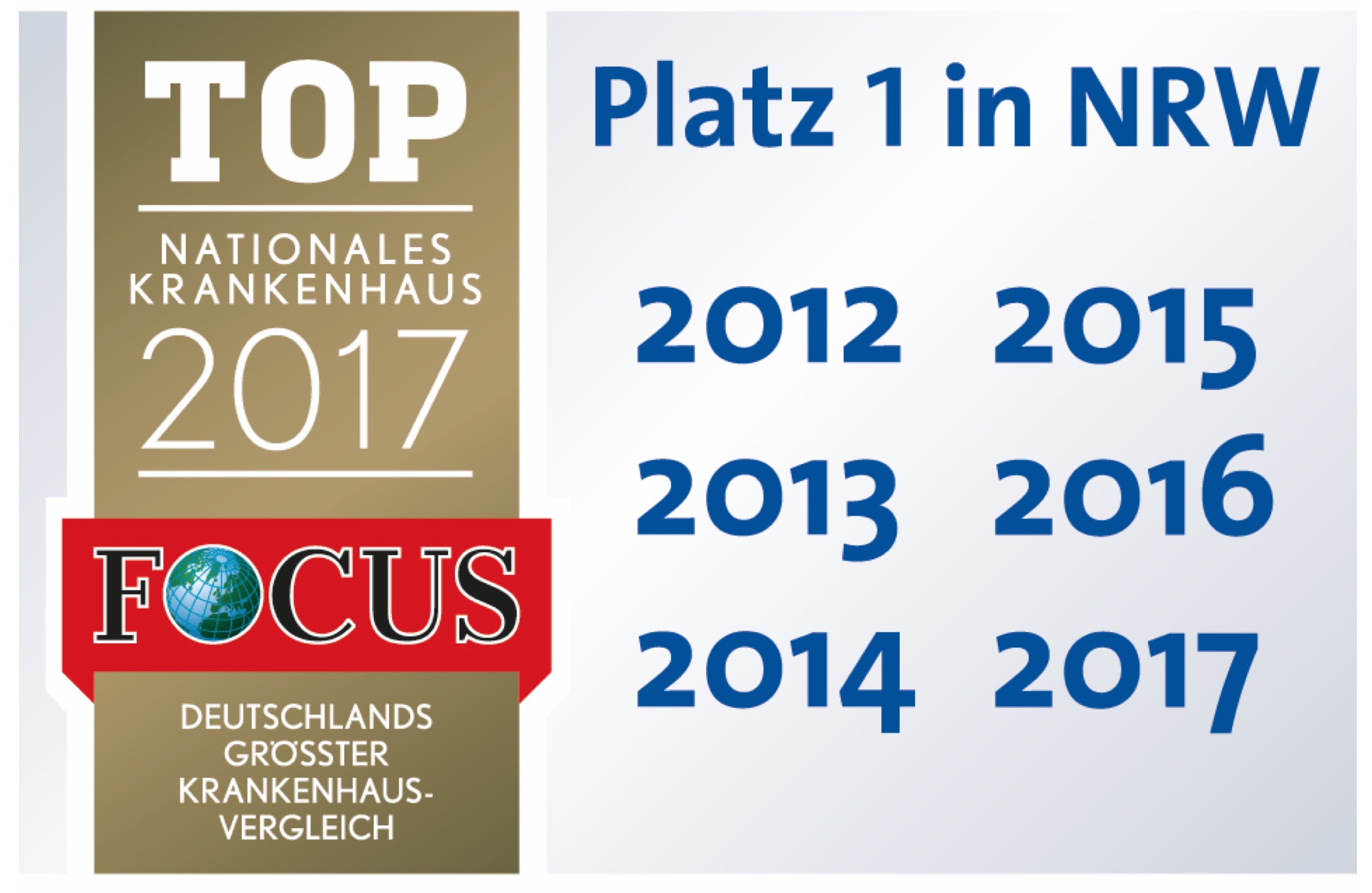 Siegel Focus Krankenhausvergleich 2017