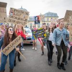 Demonstration - Medizinstudenten der Bonner Universitaet drehen einen Film