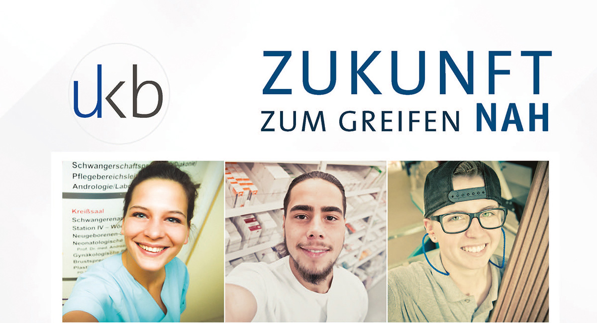 Banner Zukunft zum Greifen nah mit einer Collage aus drei Jugendlichen