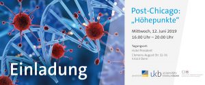 Grafik Einladung zur Veranstaltung zu den allerneuesten Ergebnisse der Jahrestagung der American Society of Clinical Oncology (ASCO) vom Juni 2019 aus Chicago