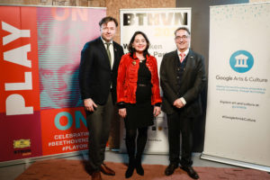 Malte Boecker, künstlerischer Geschäftsführer der Beethoven Jubiläums GmbH Dr. Clemens Trautmann, Präsident der Deutschen Grammophon Kassandra Wedel, gehörlose Tänzerin und Schauspielerin Kleopatra Sofroniou, Vice President Marketing der Deutschen Grammophon Andreas Briese, Director YouTube Partnerships Central Europe Dr. Raphael von Hoensbroech, Intendant und Geschäftsführer des Konzerthauses Dortmund