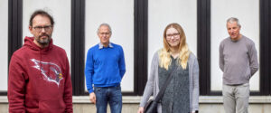 Prof. Dr. Günter Mayer, Prof. Dr. Michael Famulok, Dr. Anna Maria Weber und Dr. Anton Schmitz vom LIMES-Institut der Universität Bonn. Prof. Famulok arbeitet außerdem am Forschungszentrum caesar in Bonn.