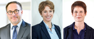 Prof. Rainer Surges, Direktor der Klinik und Poliklinik für Epileptologie am UKB, Prof. Alexandra Philipsen, Direktorin der Klinik für Psychiatrie und Psychotherapie am UKB, Prof. Franziska Geiser, Direktorin der Klinik für Psychosomatische Medizin und Psychotherapie am UKB