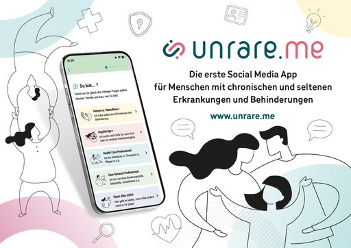 Unrare.me Die erste Social Media App für Menschen mit chronischen und seltenen Erkrankungen