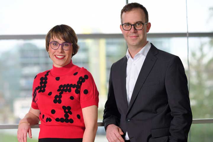Prof. Anne-Katrin Pröbstel und Prof. Kaan Boztug