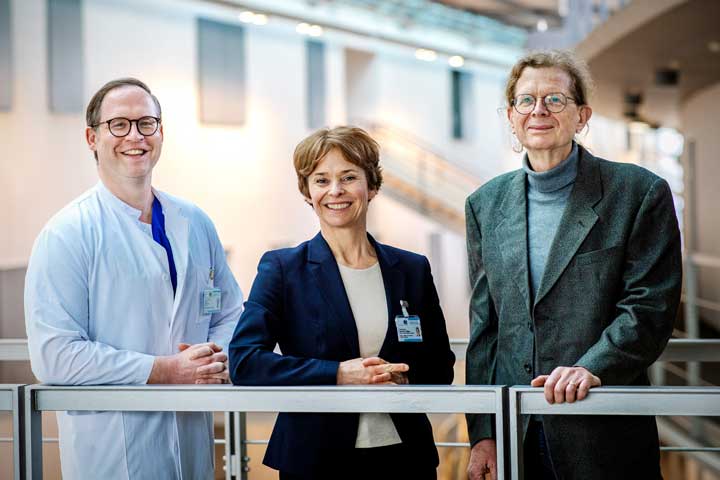 Prof. Enzo Lüsebrink, Prof. Alexandra Philipsen und Prof. Lukas Radbruch